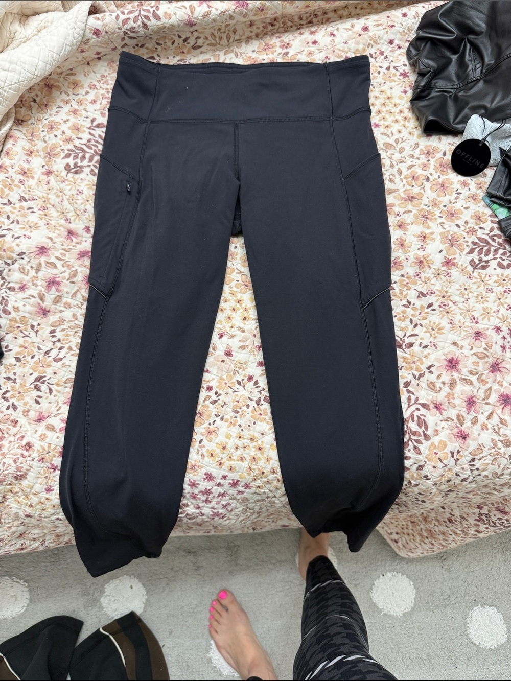 lululemon athletica Black Cropped Pocket Leggings